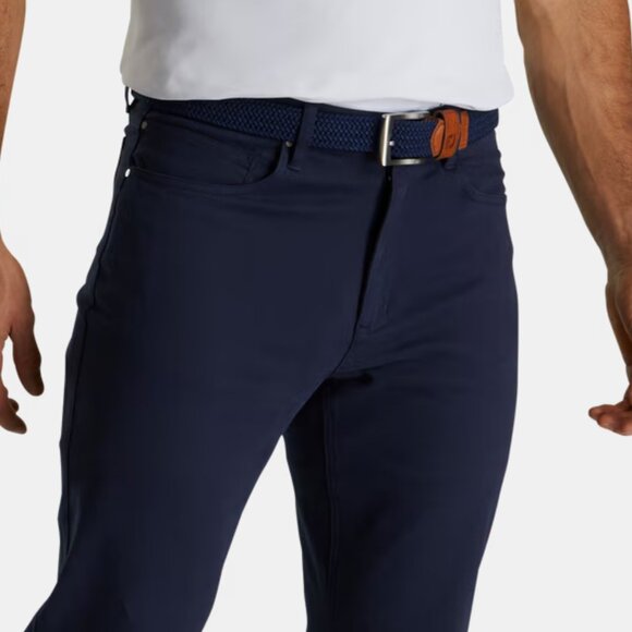 NWT FootJoy Men's Cotton Twill 5-Pocket Golf Pants Navy W36/32L - Picture 1 of 3